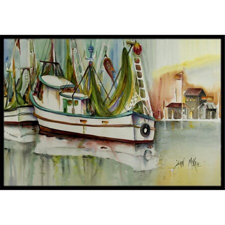 Carolines Treasures Ocean Springs Shrimper Indoor and Outdoor Mat- 24 x 36 in. JMK1068JMAT